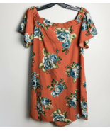 Altar&#39;d State Off Shoulder Floral Shift Dress Small Orange Womens NWT - $24.74