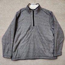 Orvis Men&#39;s XXL 1/4 Zip Sherpa Lined Pullover Jacket Black White Pattern... - $29.57