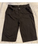 Lee Riders Brown Mid Rise Bermuda Womens Size 16P Shorts Stretch 5 Pkt C... - $26.76 CAD