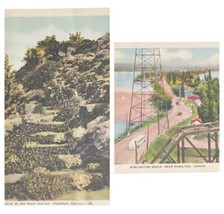 2 Vintage Hamilton Canada Postcard Burlington Beach Hock Garden Unused - £4.70 GBP