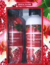 Crystal Waters Pomegranate Body Wash &amp; Body Lotiion Gift Set  - £14.38 GBP