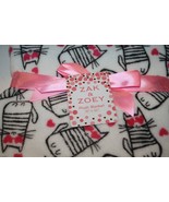 Zak &amp; Zoey Baby Girls Blanket Soft Kitty Cats Pink Plush Hearts New Gift... - £13.87 GBP