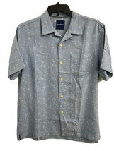 Tommy Bahama Short Sleeve Shirt Paquena Palms, Bering Blue, Size: Medium - £71.12 GBP