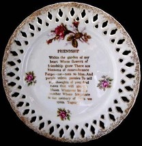 A 1950s Friendship Garden Poem Porcelain Display Plate - £13.42 GBP