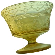 Federal Glass Depression Amber Golden Patrician Spoke Footed Sherbet 3.5&quot; - £15.17 GBP