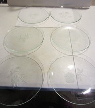 Vintage clear etched  plates with floral designs set of 6 Avon - £12.73 GBP