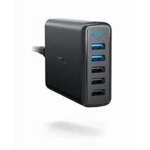 Anker Quick Charge 3.0 63W 5-Port USB Wall Charger, PowerPort Speed 5 for Galaxy - £58.73 GBP