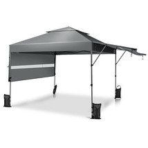 10 x 17.6 Feet Outdoor Instant Pop-up Canopy Tent with Dual Half Awnings-Gray -  - $4,854.35 MXN