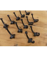 12 Black Coat Hooks Hat Rack Hall Tree Closet Cast Iron School Backpack ... - $495.90 MXN