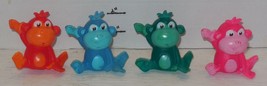 Lot of 4 Plastic Bath toys pink Orange Blue Green Monkey Pretend Play - £7.79 GBP