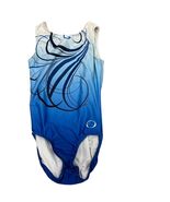 Ozone Adult Small AS Blue Swirls Gymnastics Leotard Leo - €36,87 EUR