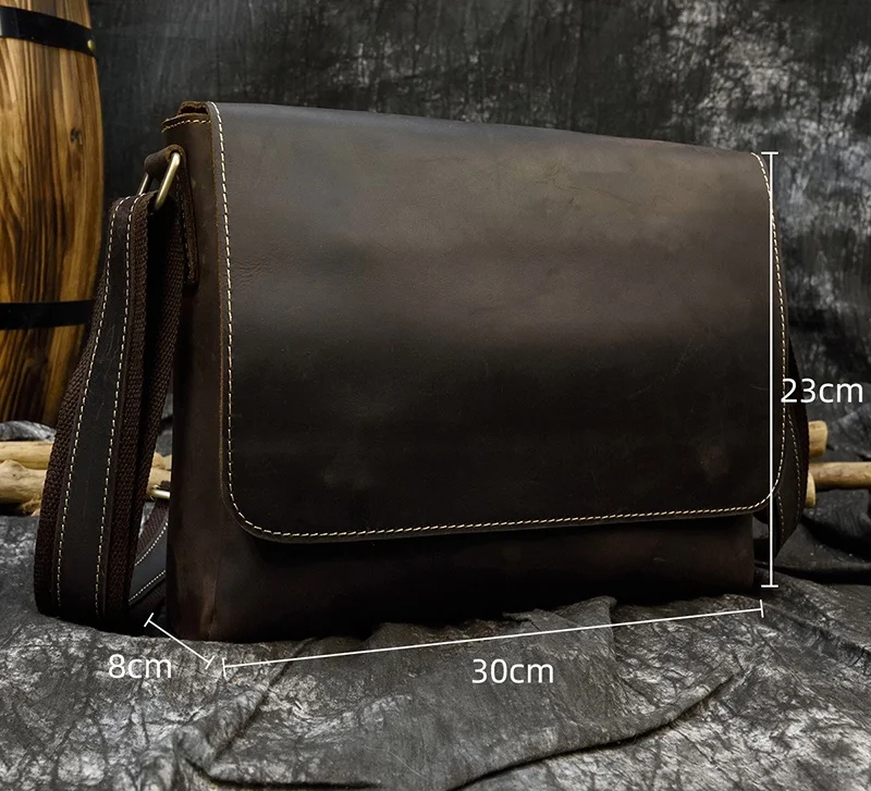 Vintage Crazy Horse Leather Men&#39;s Briefcases Laptop Bag Office Bags for ... - $100.42