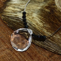 Crystal Quartz Faceted Heart Spinel Beads Briolette Natural Loose Gemstone - £2.10 GBP