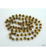 20kt gold and rudraksha beads chain necklace mala handmade jewellery - £1,478.35 GBP