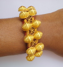 20k gold beads bracelet bangle cuff vintage antique tribal old rajasthan india - £583.09 GBP
