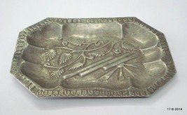 vintage antique collectible old silver plate puja tray temple jewelry hindu - $225.72