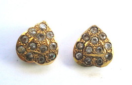 vintage antique 20k gold earrings ear stud heart design valentine jewelry - £355.32 GBP