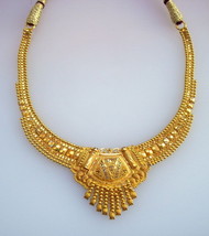 traditional design 20k gold necklace choker handmade belly dance jewelry - £1,800.21 GBP