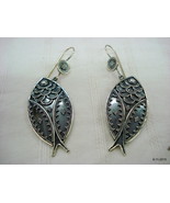ethnic sterling silver earrings handmade jewellery fish design silver ea... - £83.09 GBP