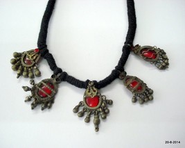 vintage antique tribal old silver pendant necklace traditional jewelry - £129.62 GBP