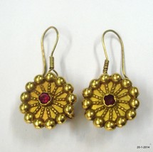 20k gold earrings ear plug vintage antique ethnic old tribal jewelry - £974.49 GBP