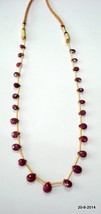 vintage ruby beads drop necklace strand 1 line - £69.12 GBP