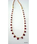 vintage ruby beads drop necklace strand 1 line - £70.43 GBP