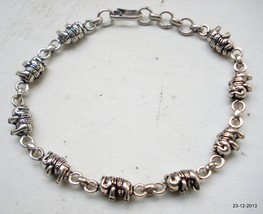 traditional elephant design silver cuff bracelet handmade jewellery india - £77.09 GBP