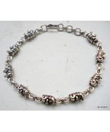 traditional elephant design silver cuff bracelet handmade jewellery india - £78.24 GBP