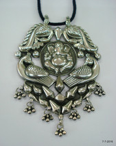 Traditional Design Sterling Silver Necklace Pendant Hindu God Lord Ganesha - $246.51
