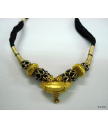 vintage antique 20kt gold pendant necklace beads tribal gold jewellery - £503.17 GBP