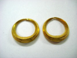 Vintage Antique 24kt gold earrings solid gold earrings unisex gold jewel... - $791.01