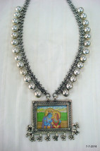 Traditional Design Sterling Silver Necklace Painting Pendant handmade jewellery - £499.25 GBP