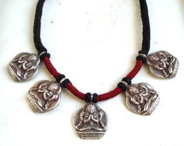sterling silver pendant necklace hindu god vishnu handmade jewelry - $216.81