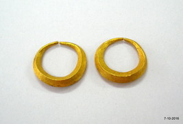 Vintage Antique 23kt gold earrings solid gold earrings unisex gold jewel... - $1,365.21