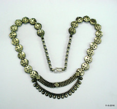 vintage antique tribal old silver necklace choker traditional jewellery - $197.01