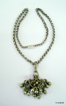 vintage antique tribal old silver necklace khol box pendant chain jewellery - $197.01
