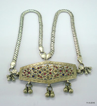 vintage antique tribal old silver necklace pendant traditional jewellery - $286.11
