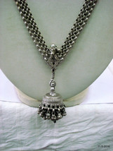 vintage antique tribal old silver necklace dangle pendant traditional je... - $427.68