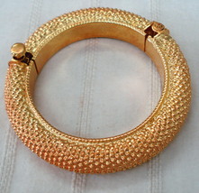 vintage gold gilded silver bracelet bangle antique gold vermeil bracelet - £182.57 GBP