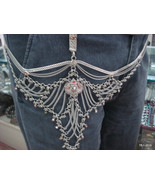 vintage antique tribal old silver belly chain belt necklace traditional ... - £354.27 GBP