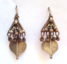 vintage antique ethnic tribal old silver earrings gypsy hippie belly dna... - £96.80 GBP