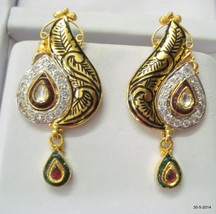 ethnic 22k gold earrings handmade gold earring pair jewelry india - £857.83 GBP