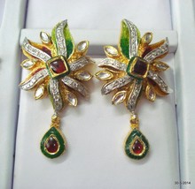 ethnic 22k gold earrings handmade gold earring pair jewelry india - $2,078.01