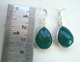 ethnic sterling silver earrings with green onyx gemstone rajasthan india - £53.80 GBP