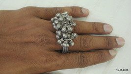 vintage antique tribal old silver double ring traditional gypsy jewelry - £128.61 GBP