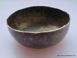 vintage antique collectible old silver bowl small rajasthan india - £109.60 GBP
