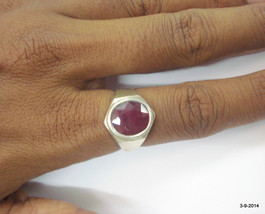 sterling silver ring ruby gemstone ring handmade jewelry from rajasthan - £100.46 GBP