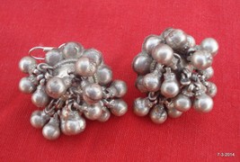 vintage antique old silver ear plug earrings tribal belly dance jewelry - £172.90 GBP
