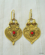 vintage antique 20k gold earrings traditional belly dance jewelry - £1,186.25 GBP